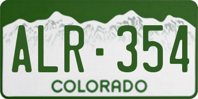 CO license plate ALR354