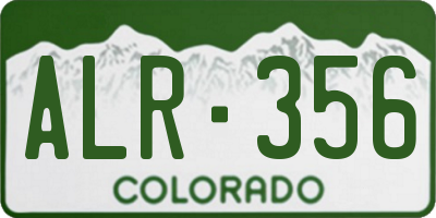 CO license plate ALR356