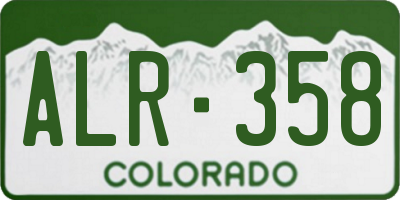 CO license plate ALR358
