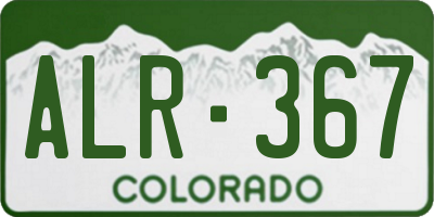 CO license plate ALR367