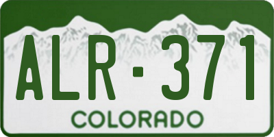 CO license plate ALR371