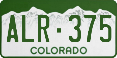 CO license plate ALR375