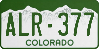 CO license plate ALR377