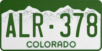 CO license plate ALR378