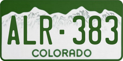 CO license plate ALR383