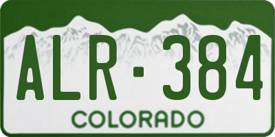 CO license plate ALR384