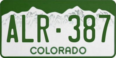 CO license plate ALR387