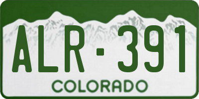 CO license plate ALR391