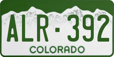 CO license plate ALR392