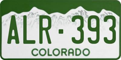 CO license plate ALR393
