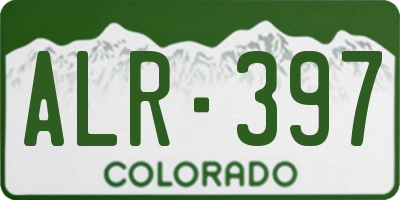 CO license plate ALR397