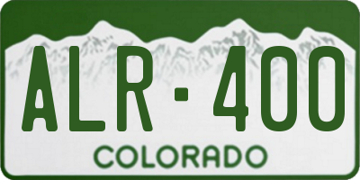 CO license plate ALR400