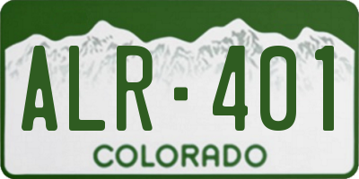 CO license plate ALR401
