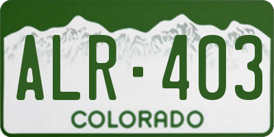 CO license plate ALR403