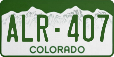CO license plate ALR407