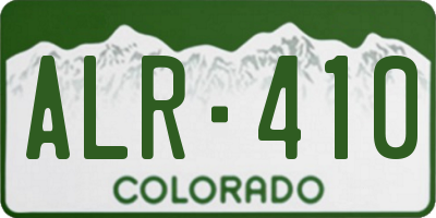 CO license plate ALR410
