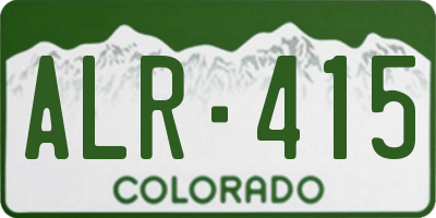 CO license plate ALR415