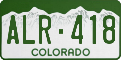 CO license plate ALR418