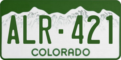 CO license plate ALR421