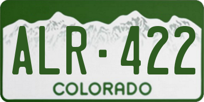 CO license plate ALR422