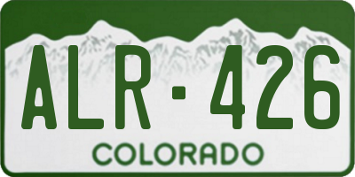 CO license plate ALR426