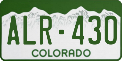 CO license plate ALR430