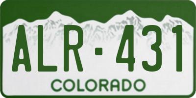 CO license plate ALR431