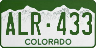 CO license plate ALR433