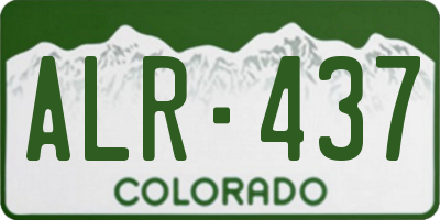 CO license plate ALR437