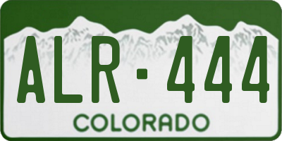 CO license plate ALR444