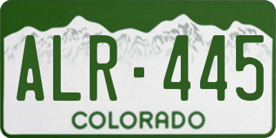 CO license plate ALR445