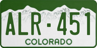 CO license plate ALR451