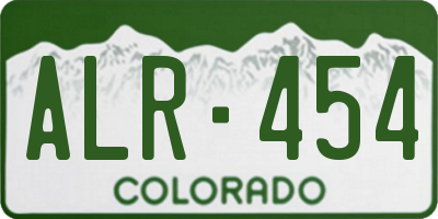 CO license plate ALR454