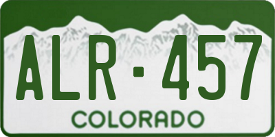 CO license plate ALR457
