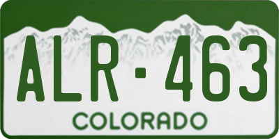 CO license plate ALR463