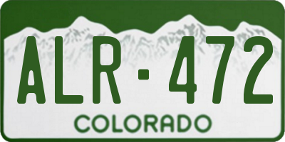 CO license plate ALR472