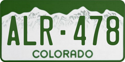CO license plate ALR478