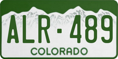 CO license plate ALR489