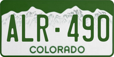 CO license plate ALR490