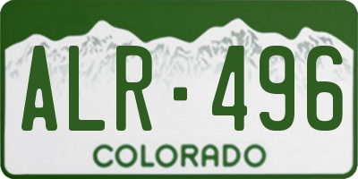 CO license plate ALR496