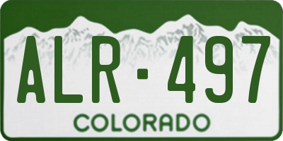 CO license plate ALR497
