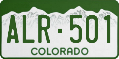 CO license plate ALR501