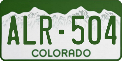 CO license plate ALR504