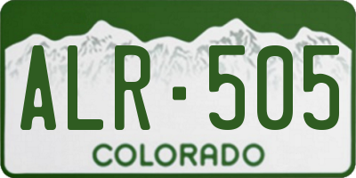 CO license plate ALR505