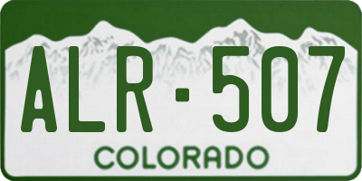 CO license plate ALR507