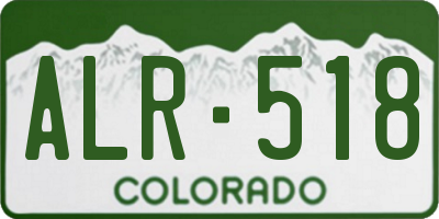 CO license plate ALR518