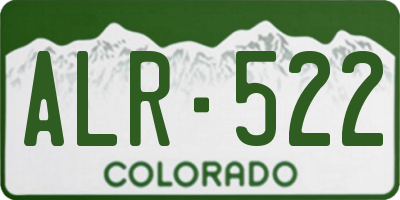 CO license plate ALR522
