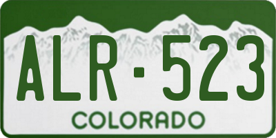 CO license plate ALR523