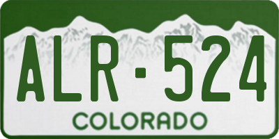 CO license plate ALR524