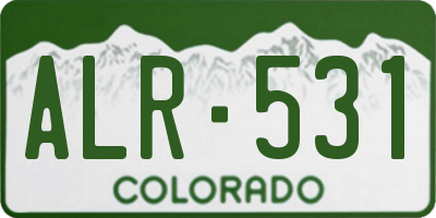 CO license plate ALR531